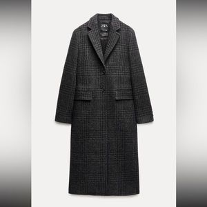 NWT wool plaid tailored coat